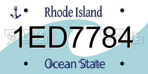 1ED7784 Rhode Island License Plate