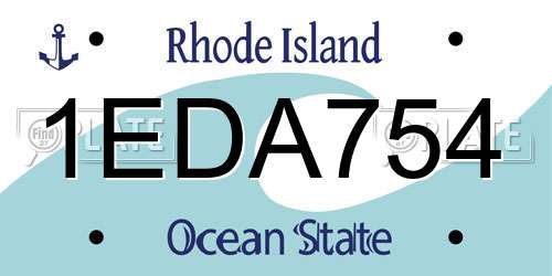 1EDA754 Rhode Island License Plate