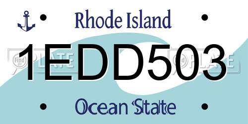 1EDD503 Rhode Island License Plate