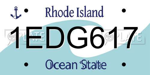 1EDG617 Rhode Island License Plate