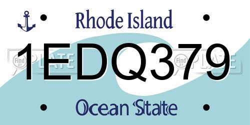 1EDQ379 Rhode Island License Plate