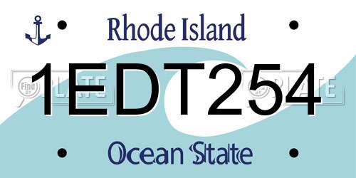 1EDT254 Rhode Island License Plate