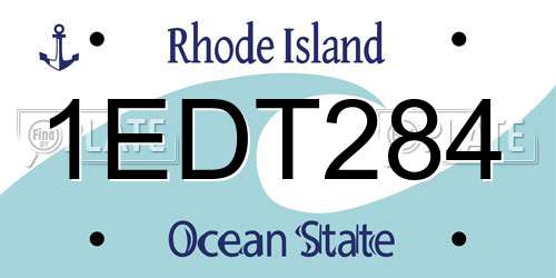 1EDT284 Rhode Island License Plate