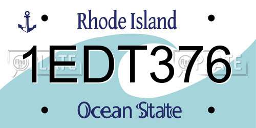 1EDT376 Rhode Island License Plate