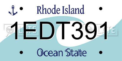 1EDT391 Rhode Island License Plate