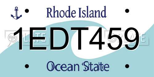 1EDT459 Rhode Island License Plate