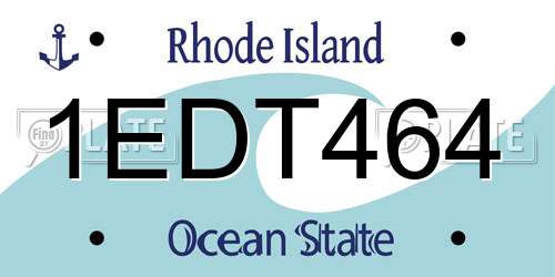 1EDT464 Rhode Island License Plate