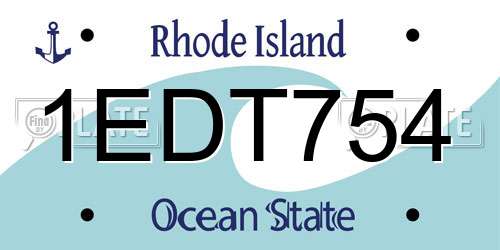 1EDT754 Rhode Island License Plate
