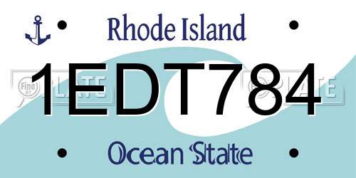 1EDT784 Rhode Island License Plate