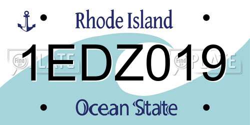 1EDZ019 Rhode Island License Plate