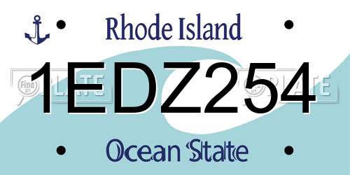 1EDZ254 Rhode Island License Plate
