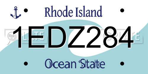 1EDZ284 Rhode Island License Plate