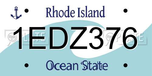 1EDZ376 Rhode Island License Plate