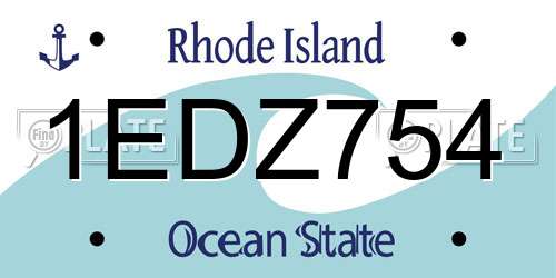 1EDZ754 Rhode Island License Plate