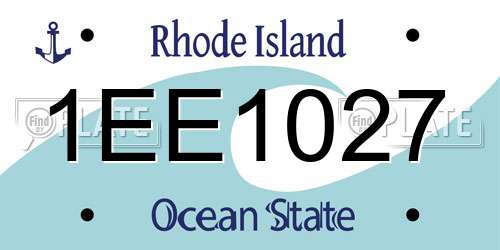 1EE1027 Rhode Island License Plate