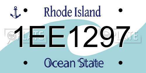 1EE1297 Rhode Island License Plate