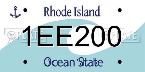 1EE200 Rhode Island License Plate