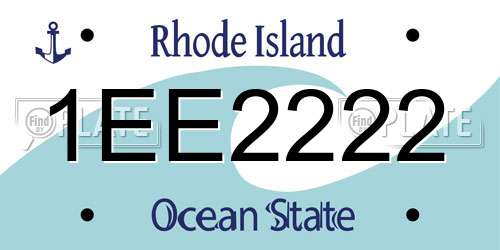 1EE2222 Rhode Island License Plate