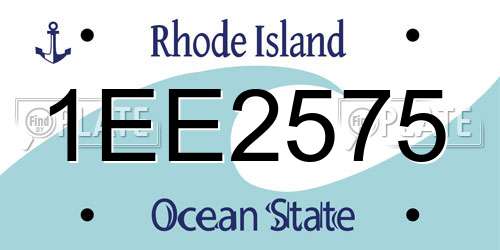1EE2575 Rhode Island License Plate