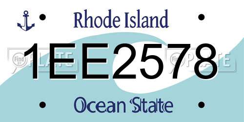 1EE2578 Rhode Island License Plate