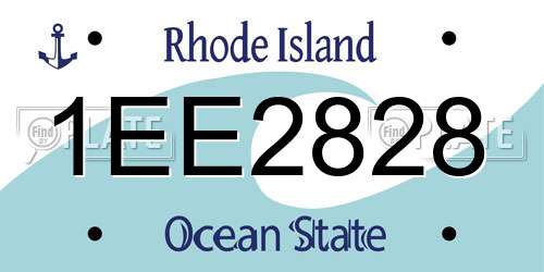 1EE2828 Rhode Island License Plate