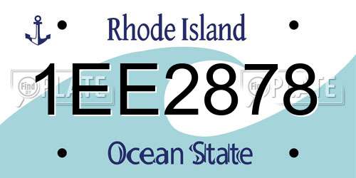 1EE2878 Rhode Island License Plate