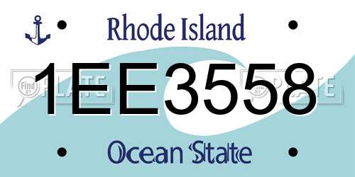 1EE3558 Rhode Island License Plate