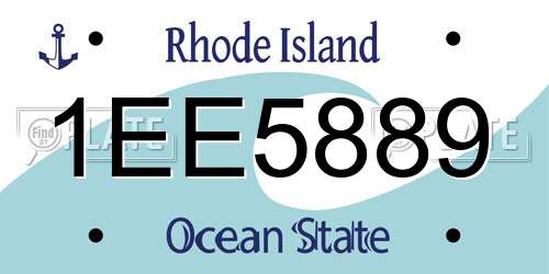 1EE5889 Rhode Island License Plate