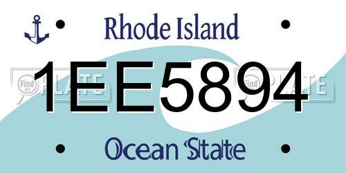 1EE5894 Rhode Island License Plate