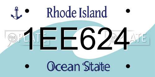 1EE624 Rhode Island License Plate