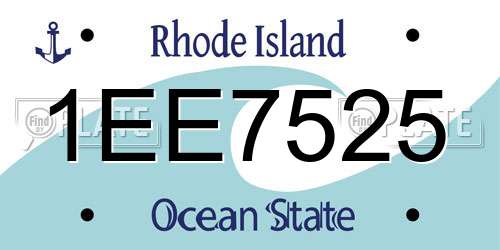 1EE7525 Rhode Island License Plate