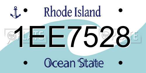 1EE7528 Rhode Island License Plate