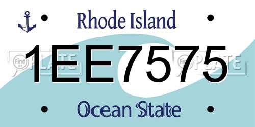 1EE7575 Rhode Island License Plate