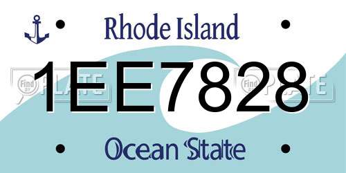 1EE7828 Rhode Island License Plate