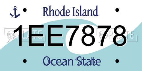 1EE7878 Rhode Island License Plate