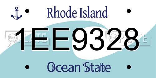 1EE9328 Rhode Island License Plate