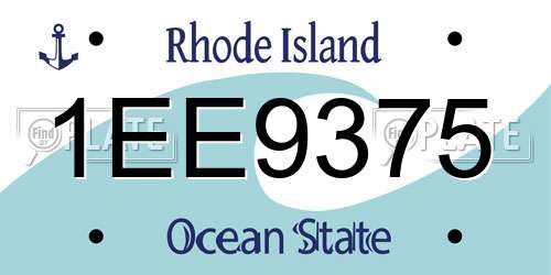 1EE9375 Rhode Island License Plate