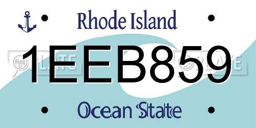 1EEB859 Rhode Island License Plate