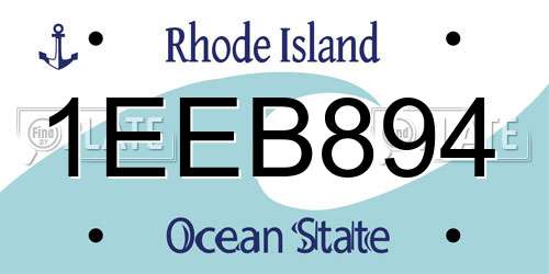 1EEB894 Rhode Island License Plate