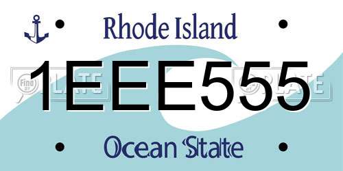 1EEE555 Rhode Island License Plate