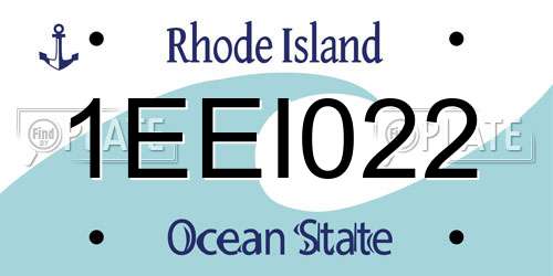 1EEI022 Rhode Island License Plate