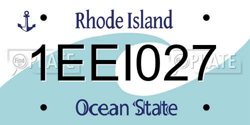 1EEI027 Rhode Island License Plate