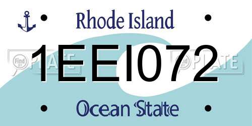 1EEI072 Rhode Island License Plate