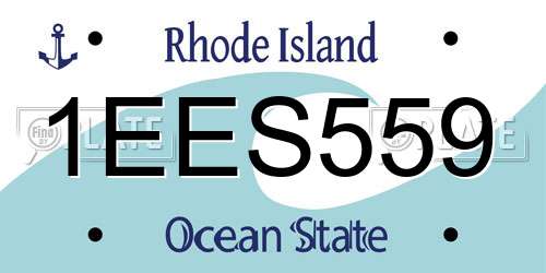 1EES559 Rhode Island License Plate