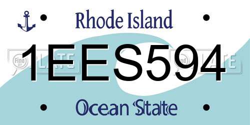 1EES594 Rhode Island License Plate