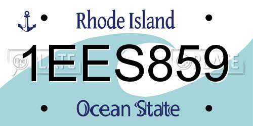1EES859 Rhode Island License Plate