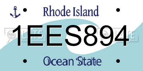 1EES894 Rhode Island License Plate
