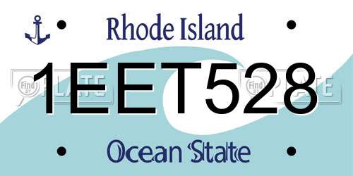 1EET528 Rhode Island License Plate