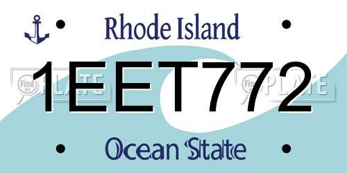 1EET772 Rhode Island License Plate