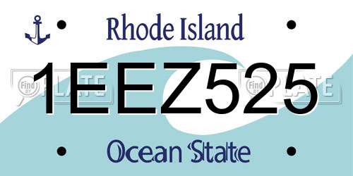 1EEZ525 Rhode Island License Plate